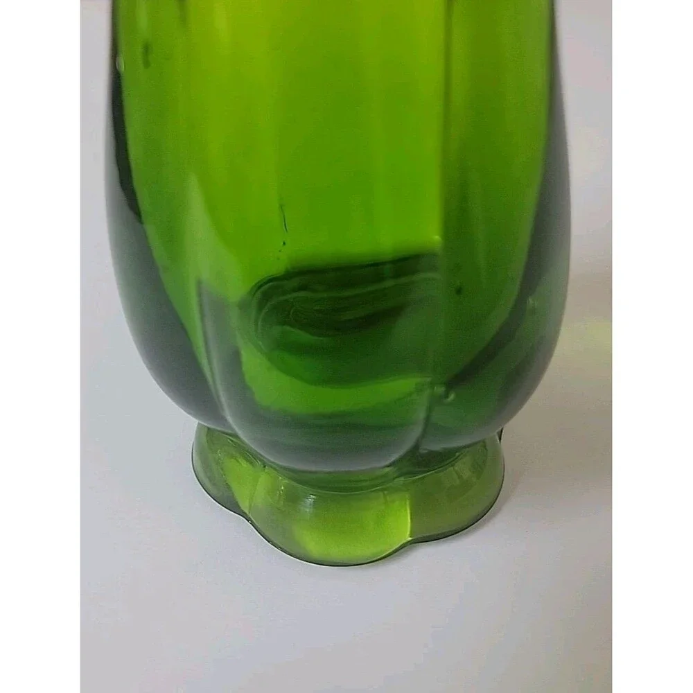Vintage Mid-Century Green Swung Glass Vase – 16